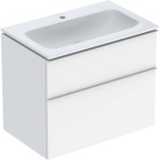 Pack lav slim 75 cm avc mbl Geberit iCon 2T et siphon poignée Blanc Blanc br. - GEBERIT 502.336.01.1 