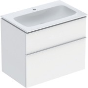 Pack lavabo slim 75 cm avec meuble Geberit iCon 2 tiroirs et siphon Blanc mat - GEBERIT 502.336.01.3 