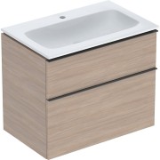Pack lavabo slim 75 cm avec meuble Geberit iCon 2 tiroirs et siphon Chêne - GEBERIT 502.336.JH.1 