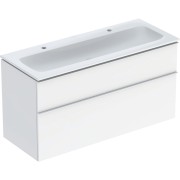 Pack lav slim 120 cm avc mbl Geberit iCon 2T et siphon poignée Blanc Blanc br. - GEBERIT 502.338.01.1 