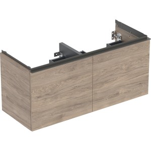 Meuble bas Geberit Acanto 2 tiroirs 2 tir anglaise lavabo 2C 120cm noyer car. - GEBERIT 503.007.JR.1 