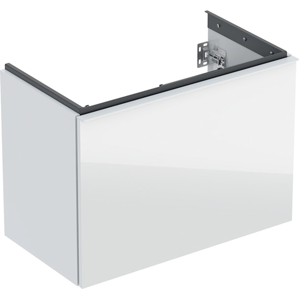 Meuble bas Geberit Acanto 1 tiroir 1 tir angl compact lavabo 75cm verre blc - GEBERIT 503.009.01.2 