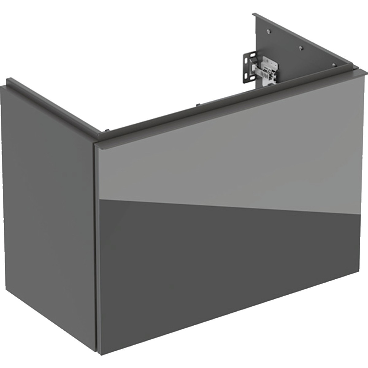 Meuble bas Geberit Acanto 1 tiroir 1 tir angl compact lavabo 75cm verre gris - GEBERIT 503.009.JK.2 