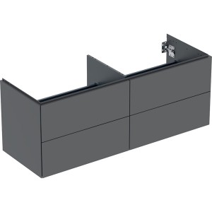 Meuble bas pour lavabo Geberit ONE 4 tiroirs L135cm P47cm Gris velouté - GEBERIT 505.266.00.3 