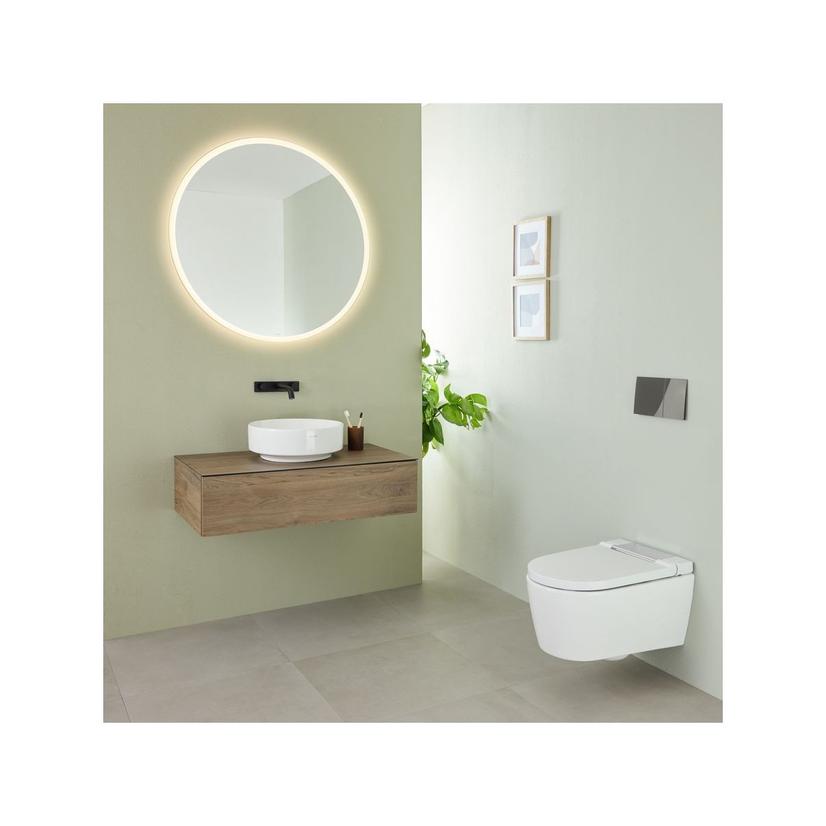 WC complet suspendu Geberit AquaClean Sela Round Chromé brillant - GEBERIT 146.220.21.1 