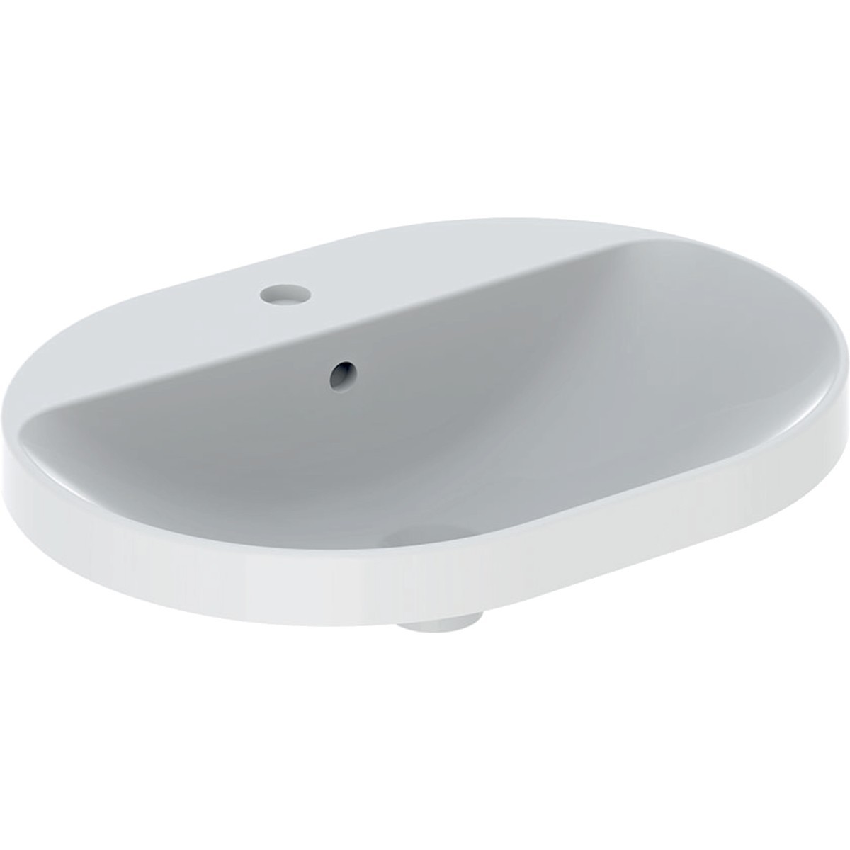 Vasque à encastrer Geberit VariForm oblong plage robinetterie 60x45 TP Blanc - GEBERIT 500.732.01.2 