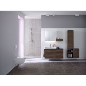 Meub. bas Geberit Smyle Square pour lav 2 tiroirs 88.4x61.7x47 Noyer - GEBERIT 500.354.JR.1 