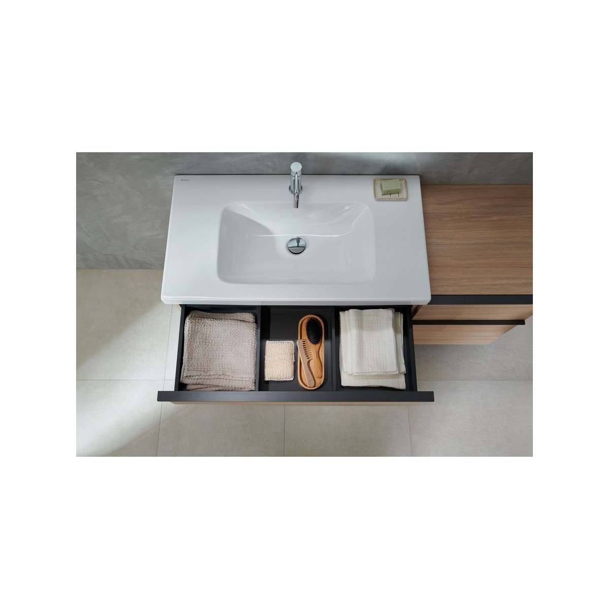 Meuble sous lavabo 90 cm Geberit iCon 2 tiroirs Chêne - GEBERIT 502.305.JH.1 