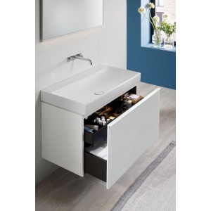 Meuble bas Geberit Acanto 1 tiroir 1 tir anglaise lavabo 90cm verre blanc - GEBERIT 503.005.01.2 