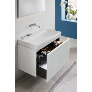 Meuble bas Geberit Acanto 1 tiroir 1 tir anglaise lavabo 90cm verre blanc - GEBERIT 503.005.01.2 