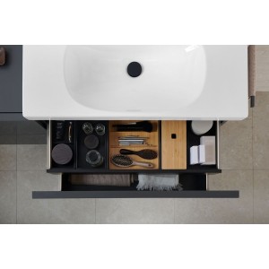 Meuble bas Geberit Acanto 1 tiroir 1 tir anglaise lavabo 90cm verre gris - GEBERIT 503.005.JK.2 