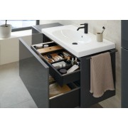 Meuble bas Geberit Acanto 1 tiroir 1 tir anglaise lavabo 90cm verre gris - GEBERIT 503.005.JK.2 