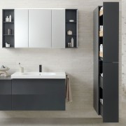Meuble bas Geberit Acanto 1 tiroir 1 tir anglaise lavabo 90cm verre gris - GEBERIT 503.005.JK.2 