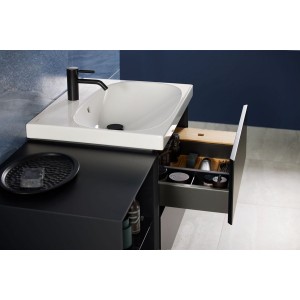 Meuble bas pour lavabo Geberit ONE 2 tiroirs L60cm P47cm Noir mat - GEBERIT 505.261.00.8 
