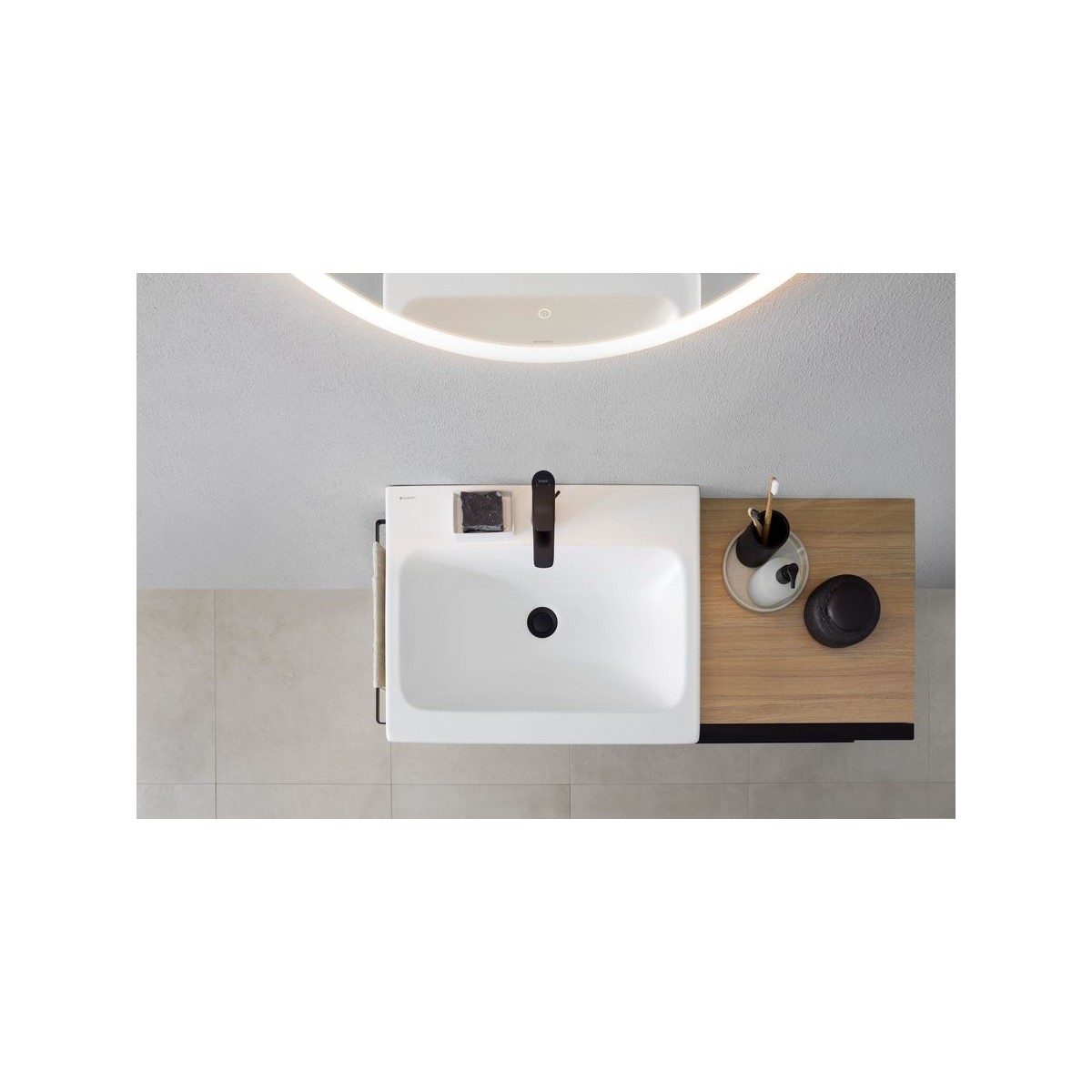 Vasque à poser Geberit iCon Light 75x48 trou robinetteri trop plein Blanc mat - GEBERIT 501.848.JT.1 