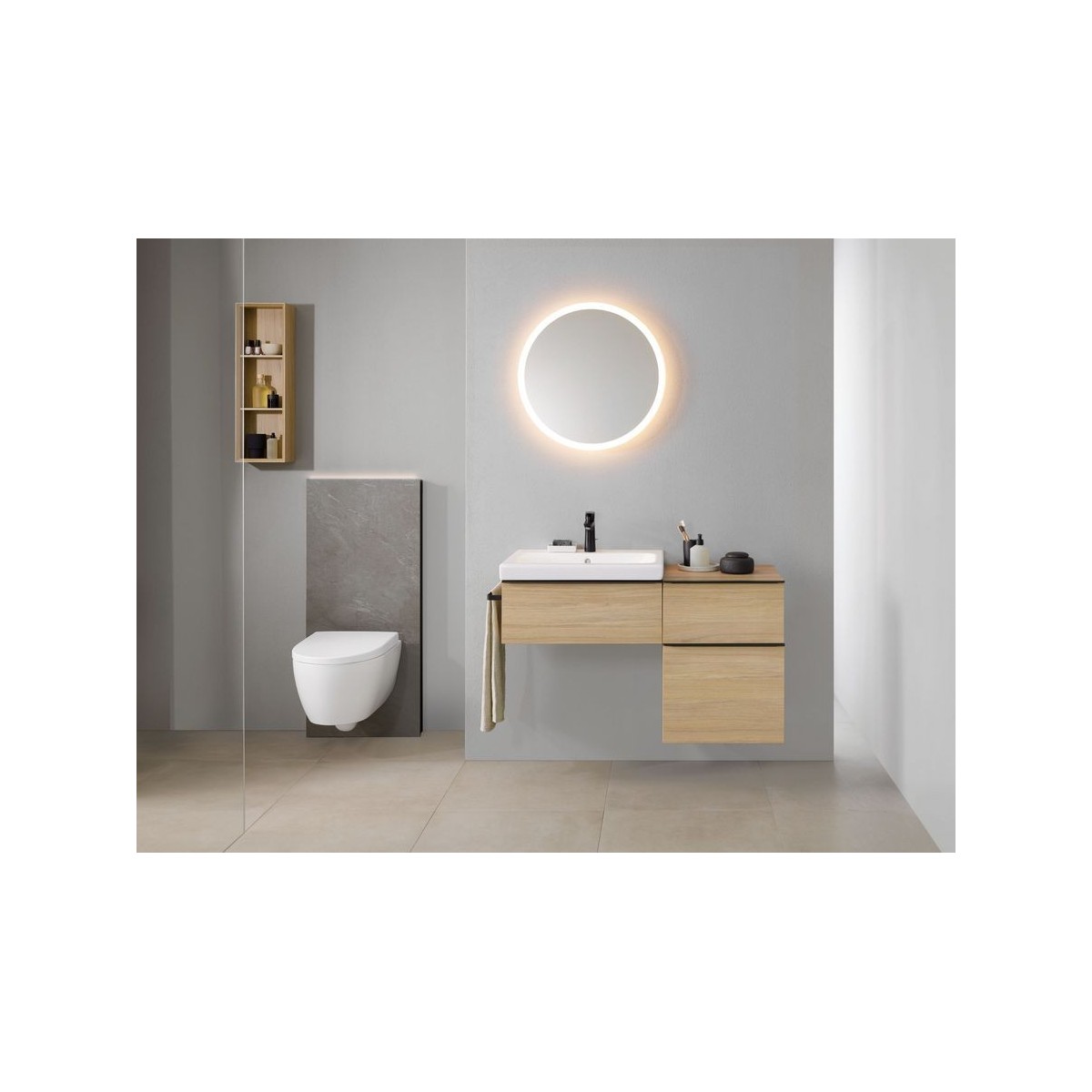 Vasque à poser Geberit iCon Light 75x48 trou robinetteri trop plein Blanc mat - GEBERIT 501.848.JT.1 