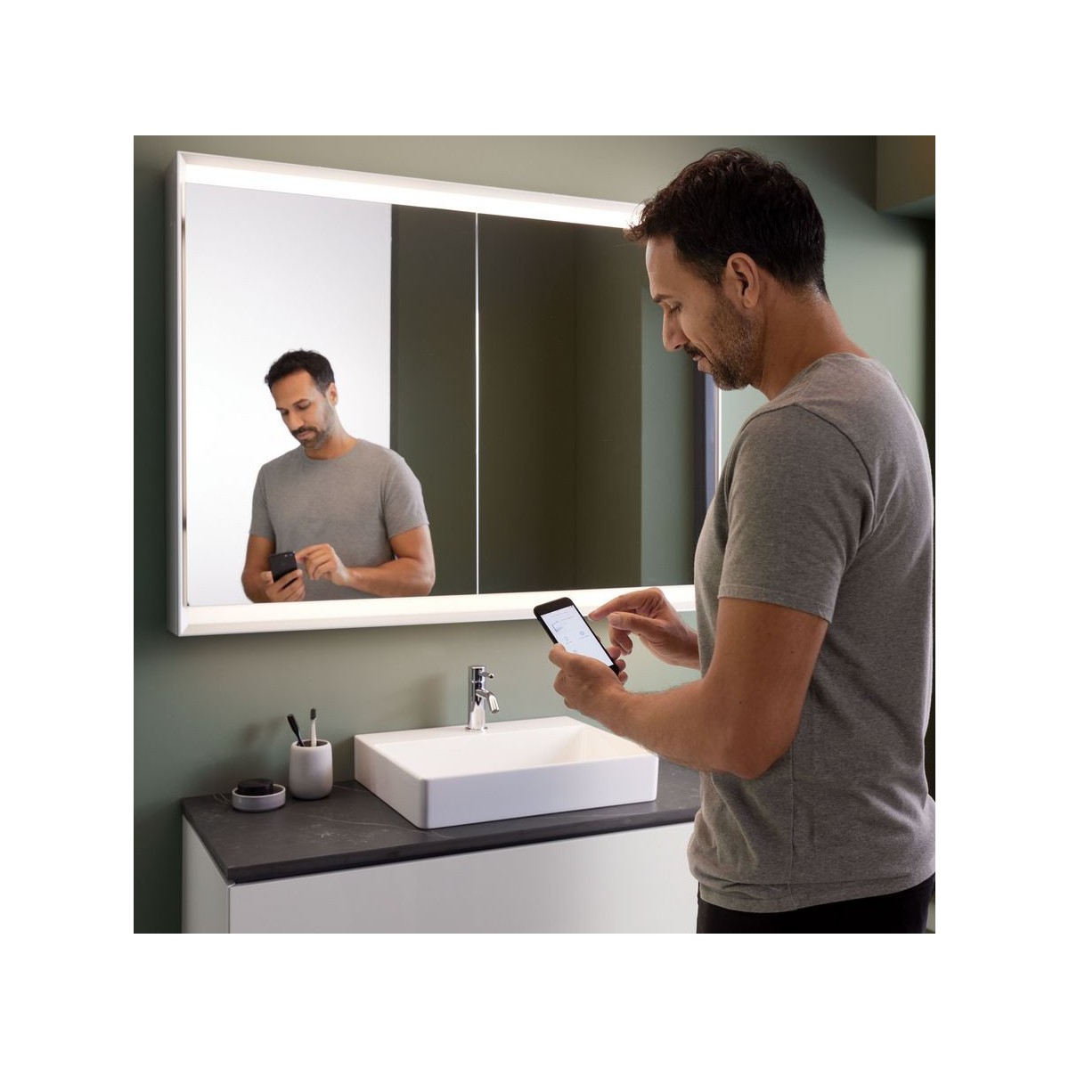 Vasque poser Geberit ONE rect sortie horiz 50cm 1TR STP KeraTect Blc brill - GEBERIT 505.024.00.1 