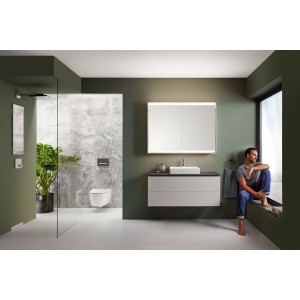 Vasque poser Geberit ONE rect sortie horiz 50cm 1TR STP KeraTect Blc brill - GEBERIT 505.024.00.1 