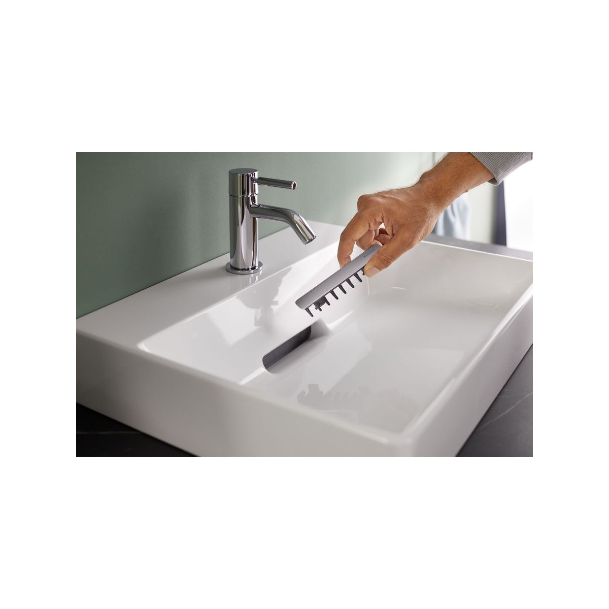 Vasque poser Geberit ONE rect sortie horiz 50cm 1TR STP KeraTect Blc brill - GEBERIT 505.024.00.1 