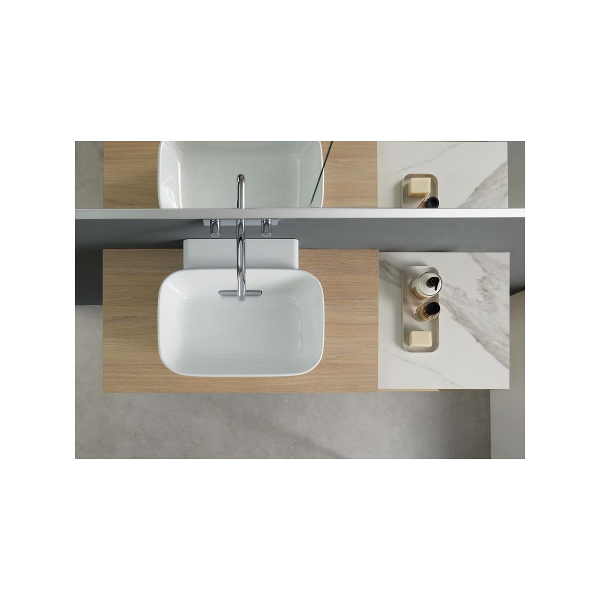 Vasq poser Geb ONE coupelle sortie horiz 50cm STR STP KeraTect Blc brillant - GEBERIT 505.050.00.1 