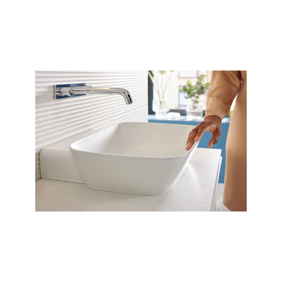Vasque à poser Geberit ONE coupelle sortie horiz 50cm STR STP Blanc mat - GEBERIT 505.052.00.1 