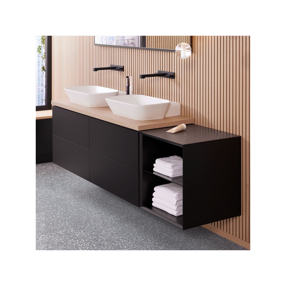 Vasque à poser Geberit ONE coupelle sortie horiz 50cm STR STP Blanc mat - GEBERIT 505.052.00.1 