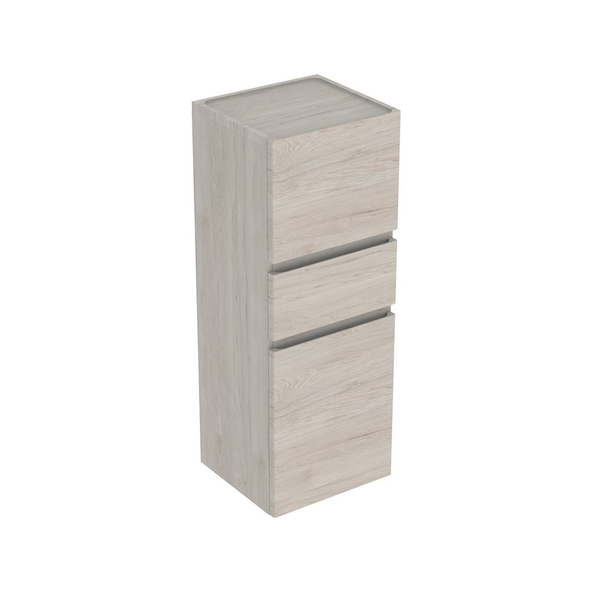 Colonne mi-haute H105 Geberit Renova Plan 2 portes 1 tiroir Noyer Carya clair - GEBERIT 501.922.00.1 