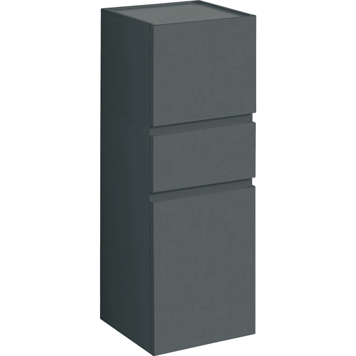 Colonne mi-haute H105 Geberit Renova Plan 2 portes 1 tiroir Gris velouté - GEBERIT 501.922.JK.1 