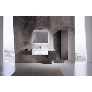 Colonne haute Geberit Xeno² porte et miroir intérieur 40x170x35.1cm Gris - GEBERIT 500.503.43.1 