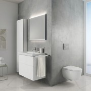 Colonne haute compacte Geberit iCon P15 1 porte Blanc brillant poignée blanc - GEBERIT 502.317.01.1 