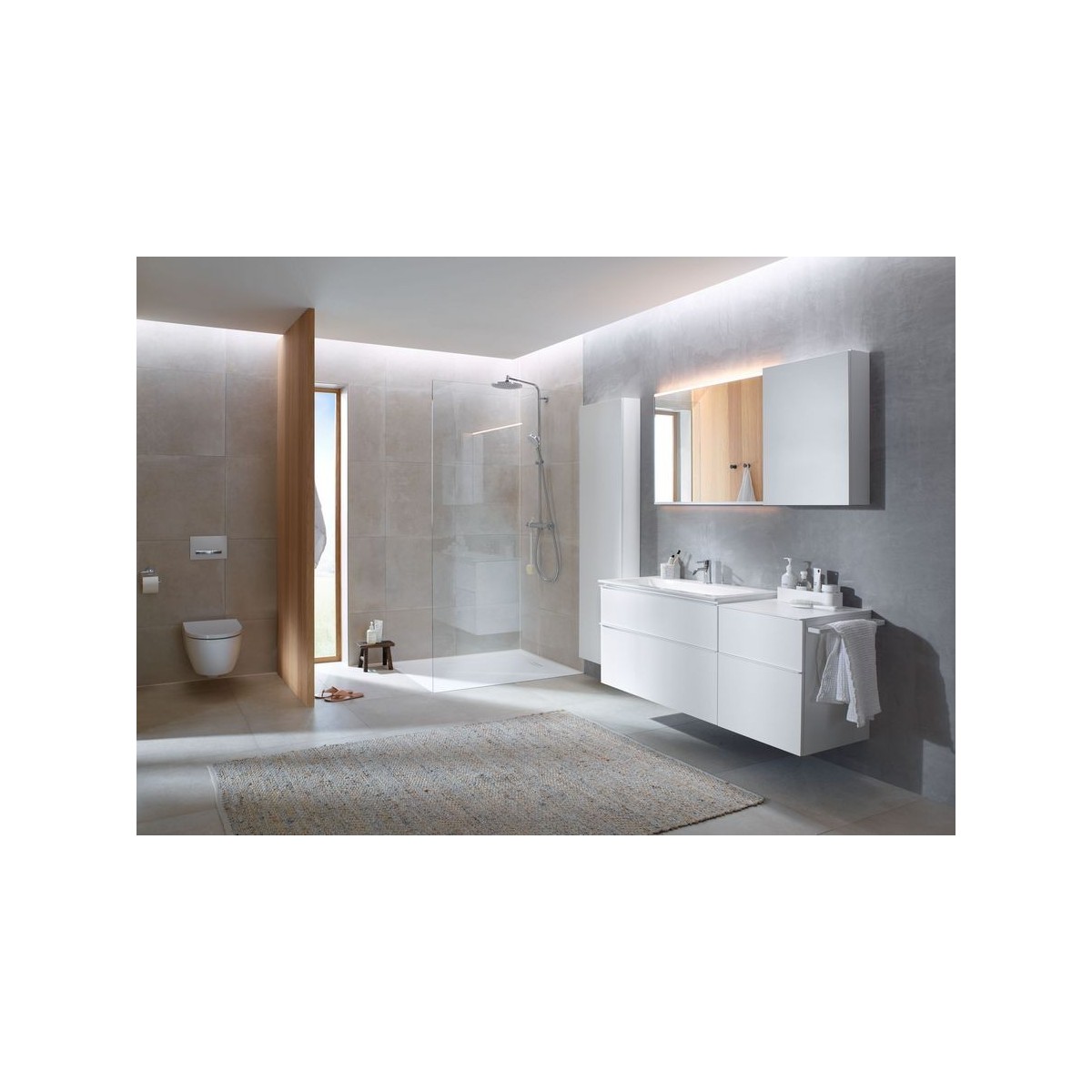 Colonne haute compacte Geberit iCon P15 1 porte Blanc mat - GEBERIT 502.317.01.3 