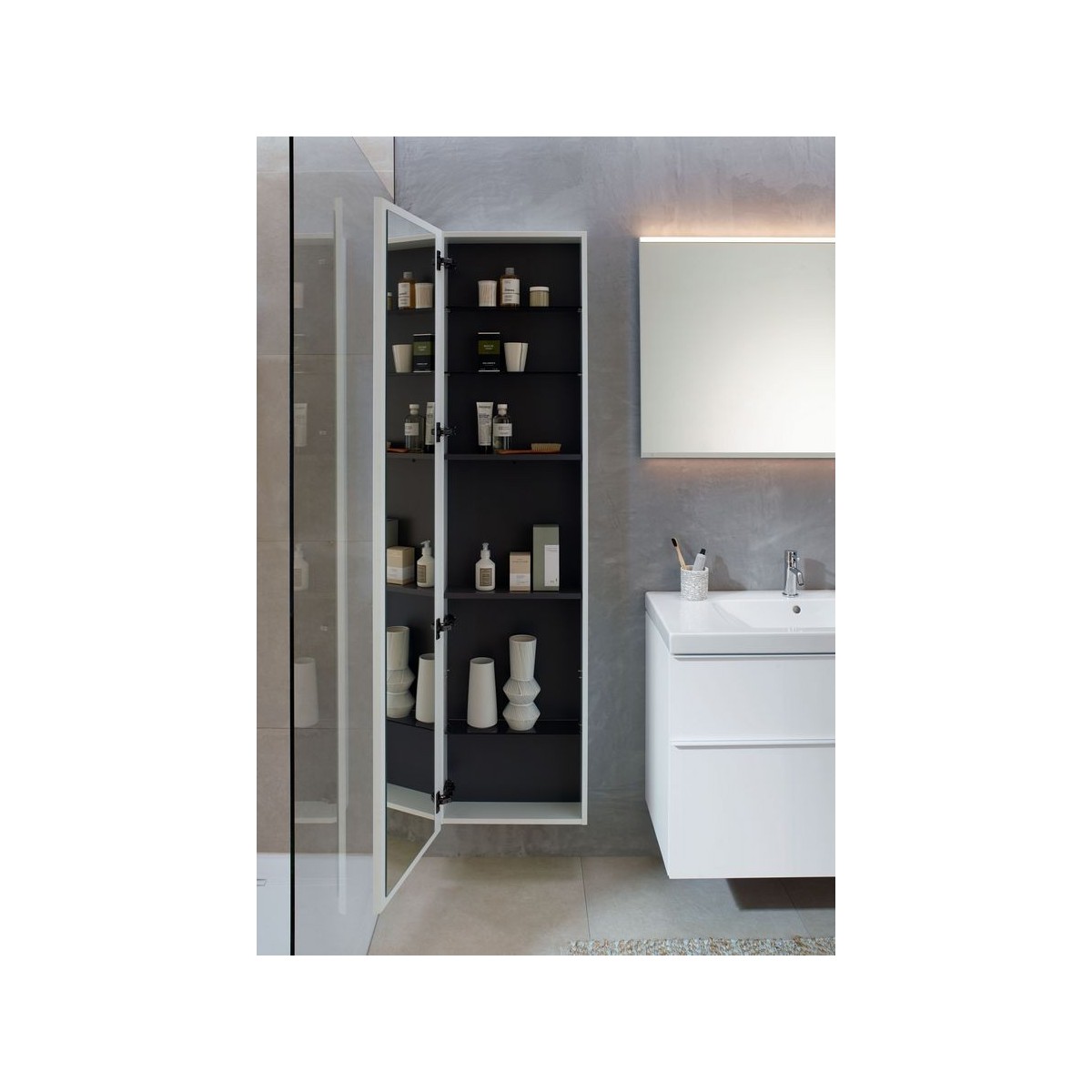 Colonne haute compacte Geberit iCon P15 1 porte Blanc mat - GEBERIT 502.317.01.3 