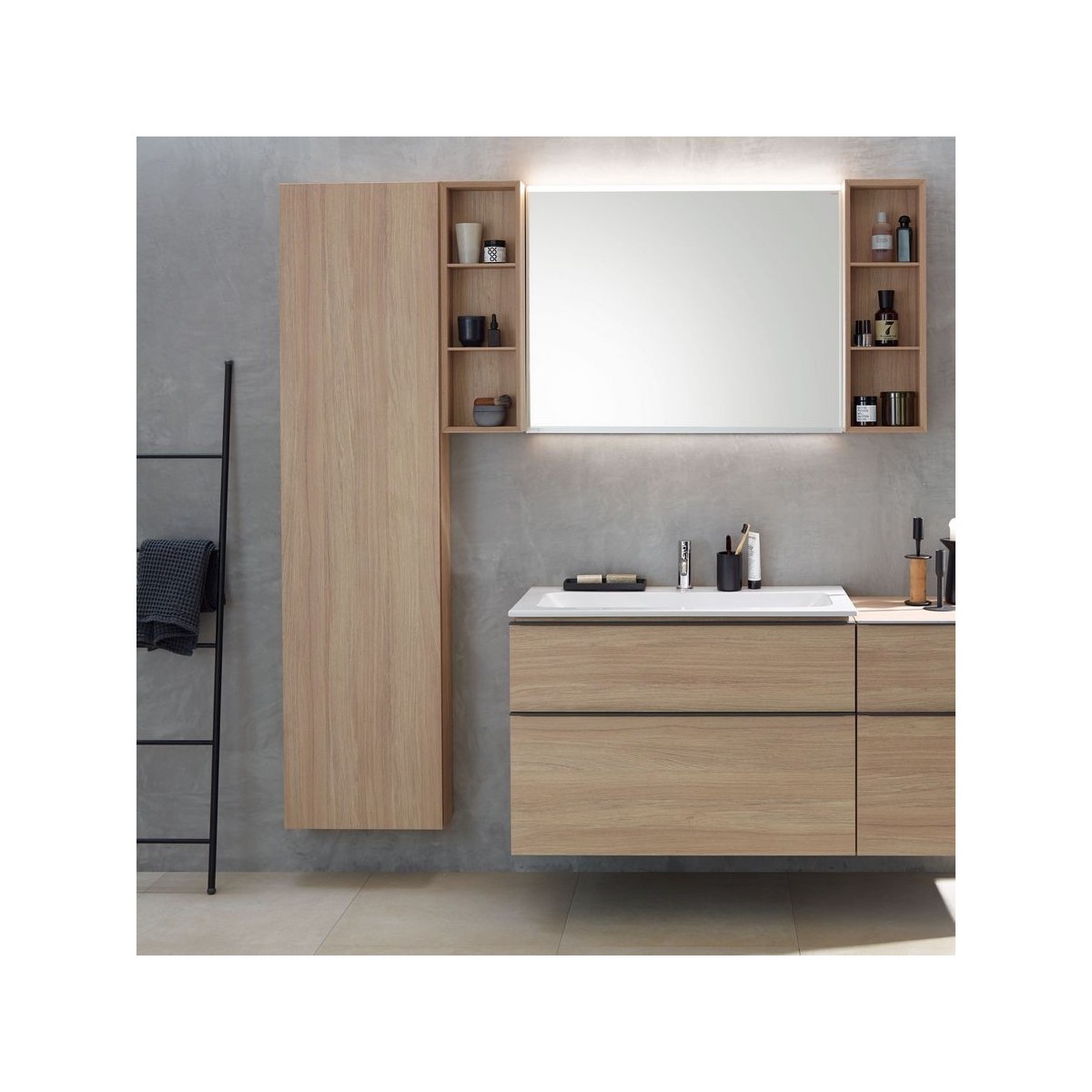 Colonne haute compacte Geberit iCon P15 1 porte Chêne - GEBERIT 502.317.JH.1 