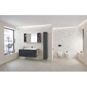 Colonne haute Geberit 2 tiroirs 24x180x48cm verre gris velouté - GEBERIT 503.011.JK.2 