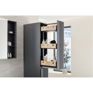 Colonne haute Geberit 2 tiroirs 24x180x48cm verre gris velouté - GEBERIT 503.011.JK.2 