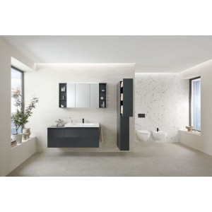 Colonne haute Geberit 2 tiroirs 24x180x48cm verre gris velouté - GEBERIT 503.011.JK.2 