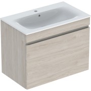 Pack lav slim 80 cm avc mbl Geberit Renova Plan 1T 1T à l'angl. Noyer carya cl. - GEBERIT 501.916.00.1 