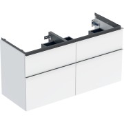 Meuble sous lavabo 120 cm 2 cuves Geberit iCon 4T poignée Chrome Blanc brillant - GEBERIT 502.309.01.2 