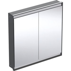 Armoire toilette Geberit ONE 2 portes montage encastré 90x90cm Noir mat - GEBERIT 505.803.00.7 