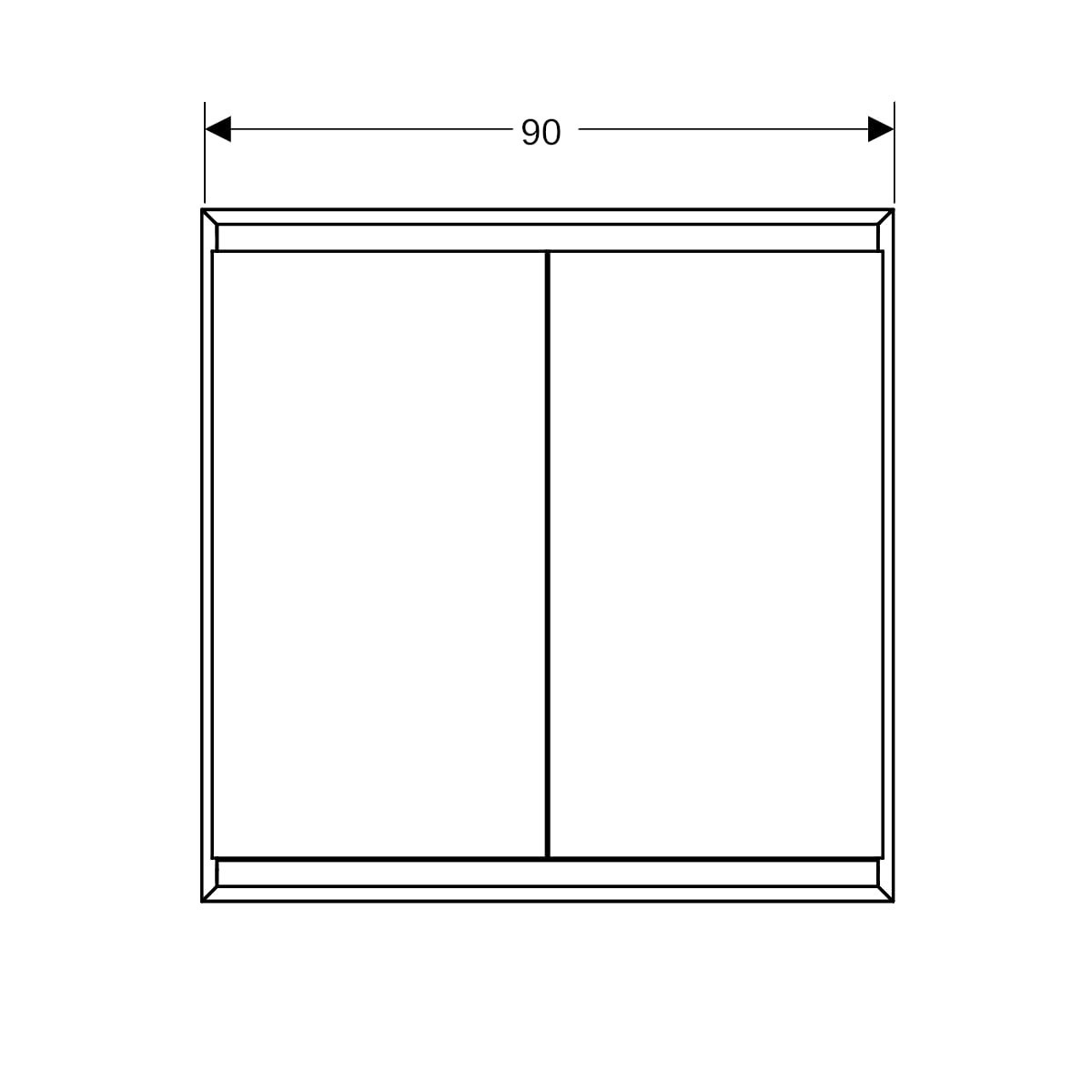 Armoire toilette Geberit ONE 2 portes montage encastré 90x90cm Noir mat - GEBERIT 505.803.00.7 