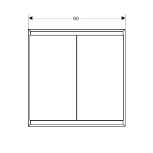 Armoire toilette Geberit ONE 2 portes montage encastré 90x90cm Noir mat - GEBERIT 505.803.00.7 