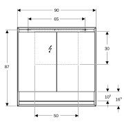 Armoire toilette Geberit ONE niche 2P montage en apparent 90x90cm Alu anodisé - GEBERIT 505.833.00.1 