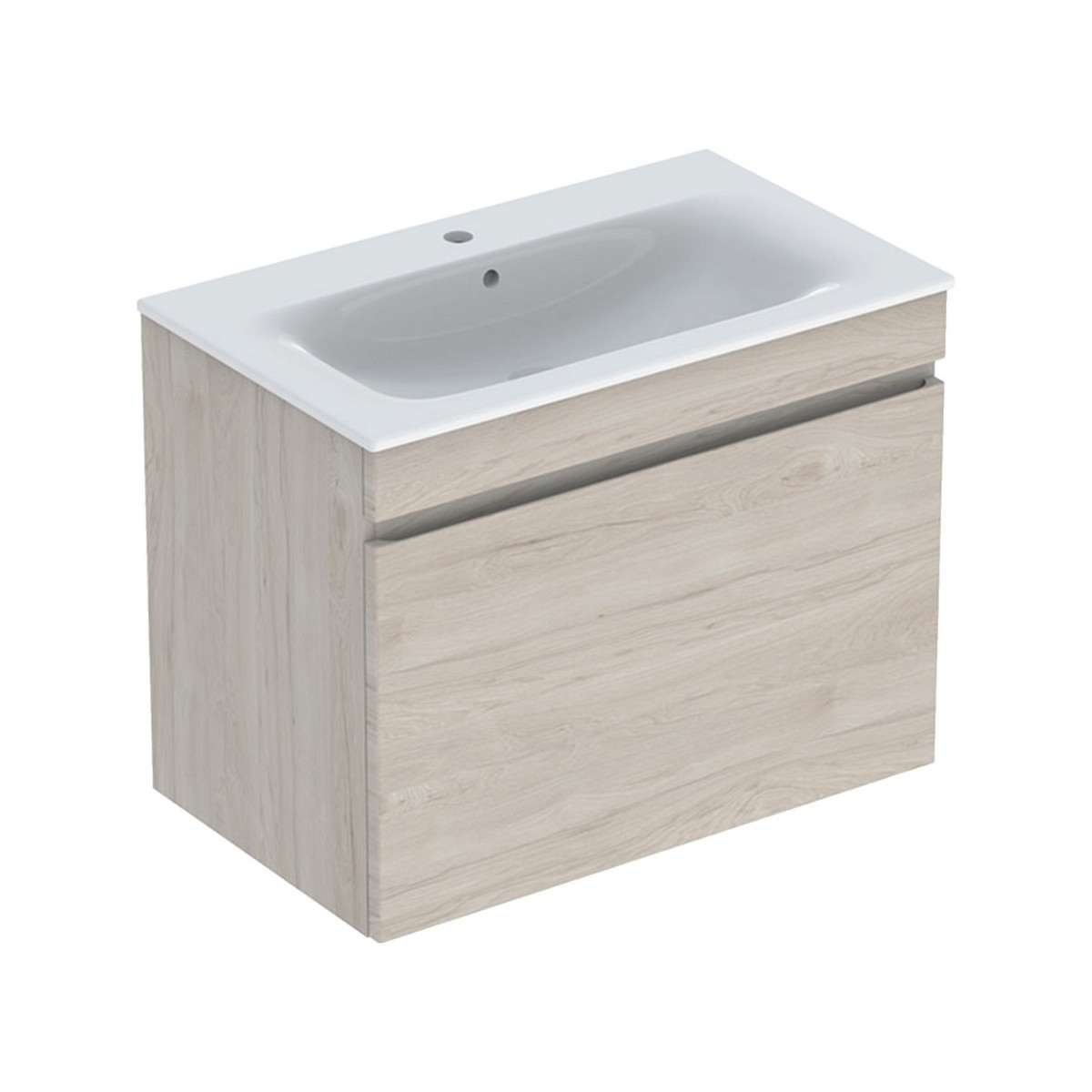 Pack lav slim 80 cm avc mbl Geberit Renova Plan 1T 1T à l'angl. Noyer carya cl. - GEBERIT 501.916.00.1 