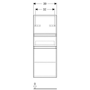 Colonne mi-haute H105 Geberit Renova Plan 2 portes 1 tiroir Noyer Carya clair - GEBERIT 501.922.00.1 