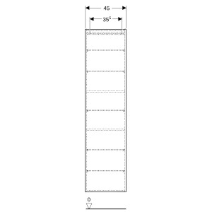 Colonne haute compacte Geberit P15cm 1 porte verre blanc brillant - GEBERIT 502.317.01.2 