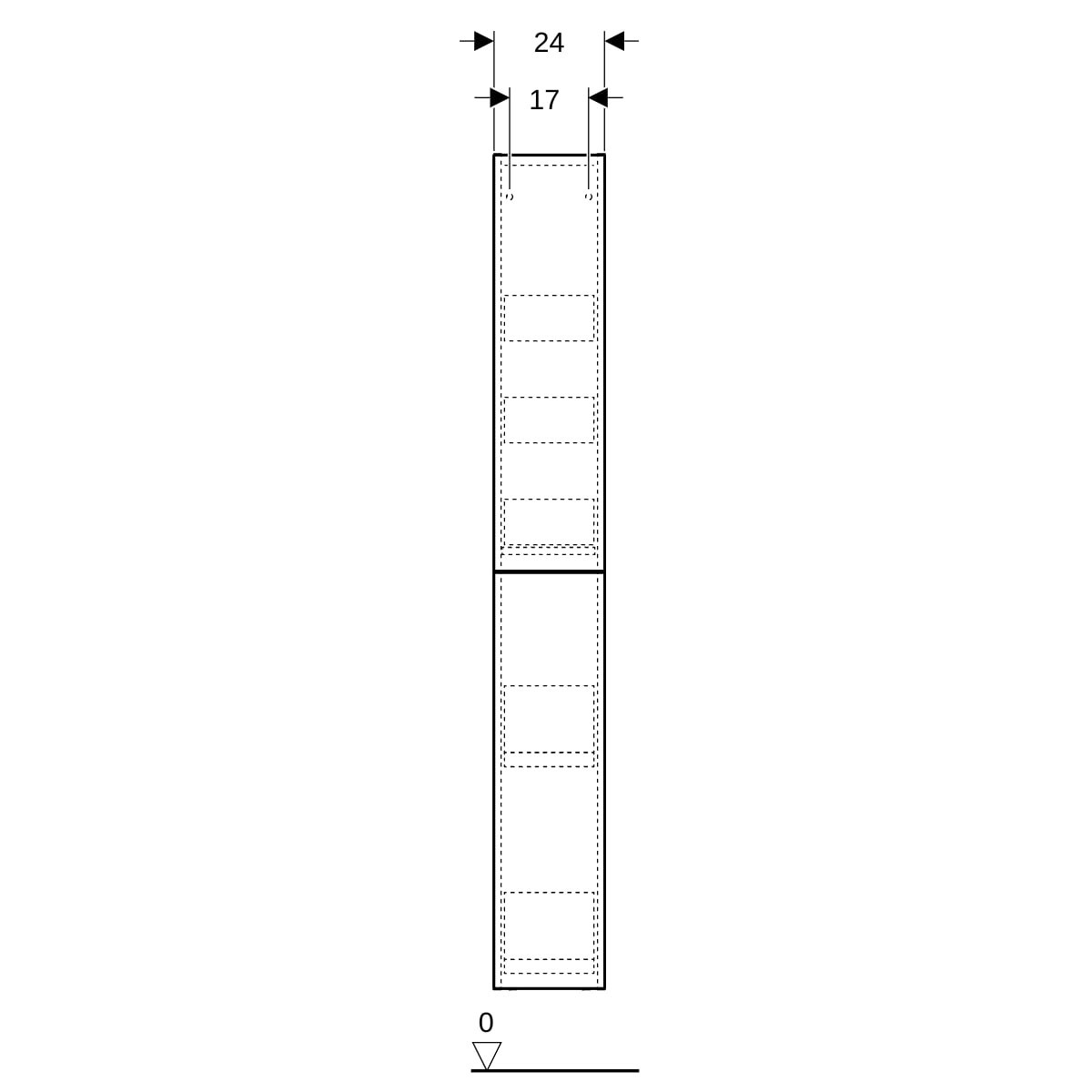 Colonne haute Geberit 2 tiroirs 24x180x48cm verre gris velouté - GEBERIT 503.011.JK.2 