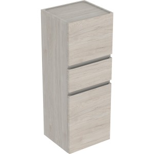 Colonne mi-haute H105 Geberit Renova Plan 2 portes 1 tiroir Noyer Carya clair - GEBERIT 501.922.00.1 