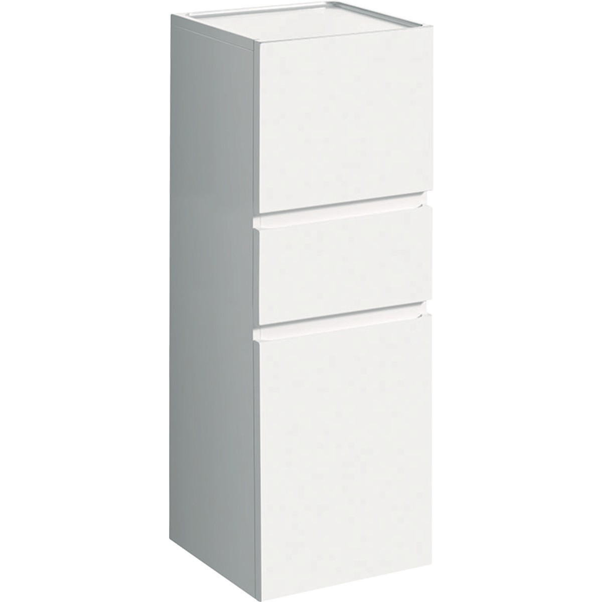 Colonne mi-haute H105 Geberit Renova Plan 2 portes 1 tiroir Blanc brillant - GEBERIT 501.922.01.1 