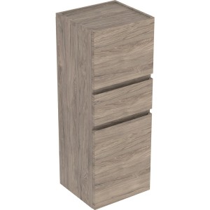 Colonne mi-haute H105 Geberit Renova Plan 2 portes 1 tiroir Noyer Carya - GEBERIT 501.922.JR.1 