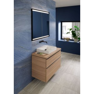Armoire toilette Geberit ONE 2 portes montage encastré 90x90cm Noir mat - GEBERIT 505.803.00.7 